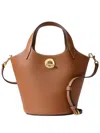 Veronica Beard Anchor Leather Top Handle Bag In Brown