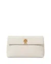 Veronica Beard Anchor Medium Pebbled Leather Clutch In White