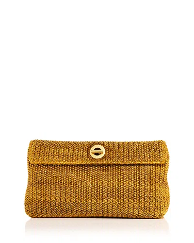 Veronica Beard Anchor Raffia Effect Clutch In Blue