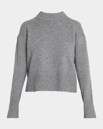 Veronica Beard Andi Wool-cashmere Turtleneck Sweater In Gray
