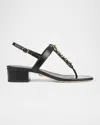 Veronica Beard Andie Leather Chain Slingback Sandals In Black