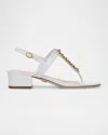 Veronica Beard Andie Leather Chain Slingback Sandals In Coconut
