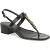 Veronica Beard Andie Leather Chain Slingback Sandals In Black