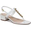 Veronica Beard Andie Leather Chain Slingback Sandals In Coconut