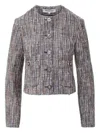 Veronica Beard Andrea Button-embellishment Tweed Jacket In Gray