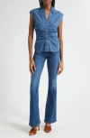 Veronica Beard Andrea Cotton Blend Tweed Jacket In Blue