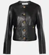 Veronica Beard Andrea Leather Jacket In Black