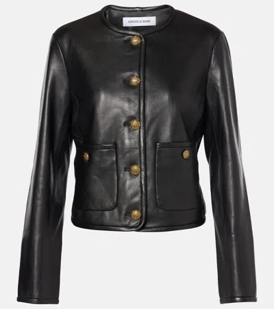 Veronica Beard Andrea Leather Jacket In Black