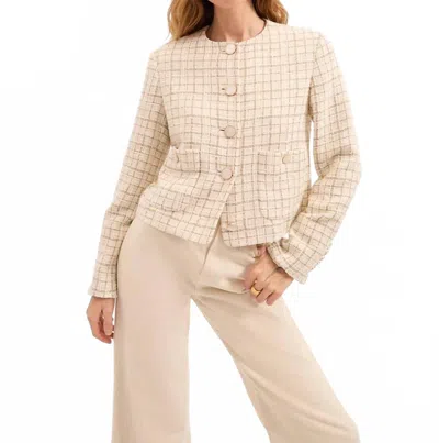 Veronica Beard Andrea Jacket In Dove/gold In Neutral