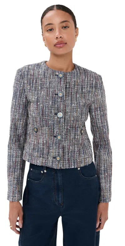 Veronica Beard Andrea Jacket Navy Multi In Gray