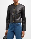 Veronica Beard Andrea Leather Jacket In Black
