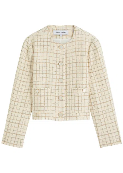 VERONICA BEARD VERONICA BEARD ANDREA METALLIC-CHECK COTTON-BLEND JACKET