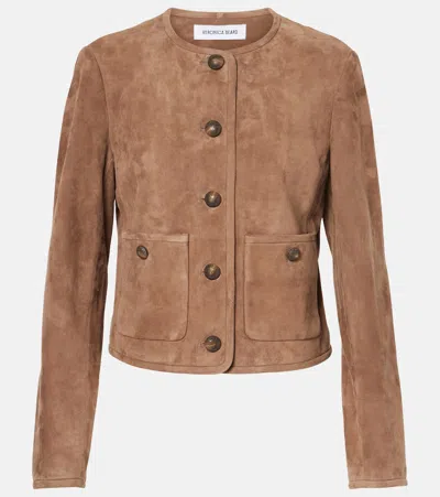 Veronica Beard Andrea Suede Jacket In Bark