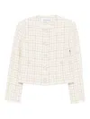 Veronica Beard Andrea Metallic Cotton-blend Tweed Jacket In Neutral