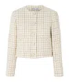 Veronica Beard Andrea Checked Metallic Tweed Jacket In White