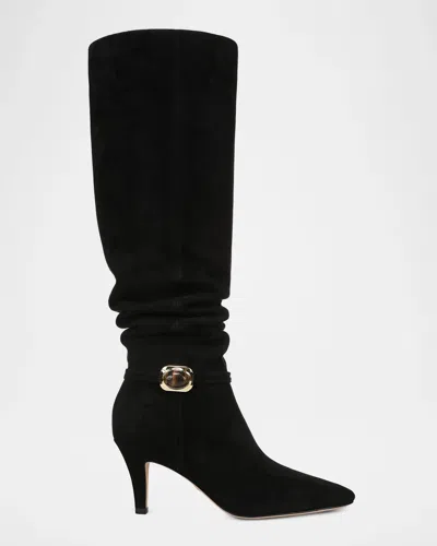 Veronica Beard Angeline 75mm Suede Boots In Black