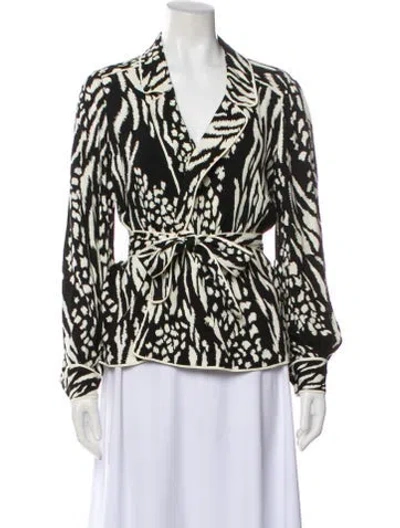 Pre-owned Veronica Beard Animal Print Biker Jacket In Multi