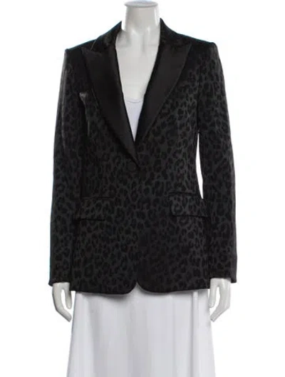 Pre-owned Veronica Beard Animal Print Blazer In Black