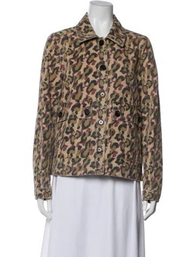 Pre-owned Veronica Beard Animal Print Blazer In Brown