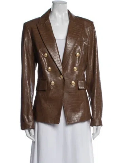 Pre-owned Veronica Beard Animal Print Blazer In Brown