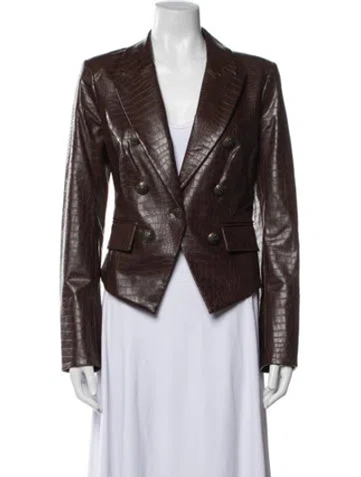 Pre-owned Veronica Beard Animal Print Blazer In Brown