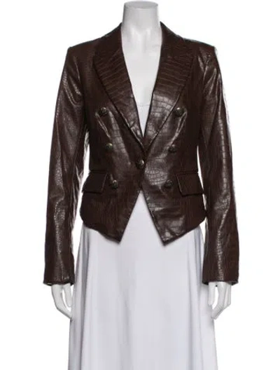 Pre-owned Veronica Beard Animal Print Blazer In Brown
