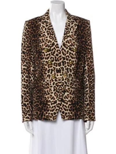 Pre-owned Veronica Beard Animal Print Blazer In Neutral