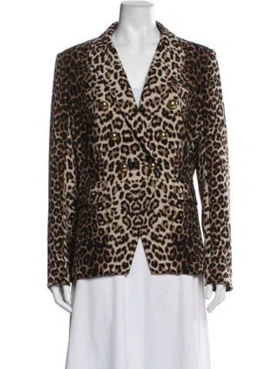 Pre-owned Veronica Beard Animal Print Blazer In Neutral