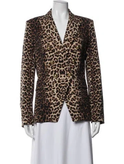 Pre-owned Veronica Beard Animal Print Blazer In Neutral