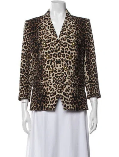 Pre-owned Veronica Beard Animal Print Blazer In Neutral