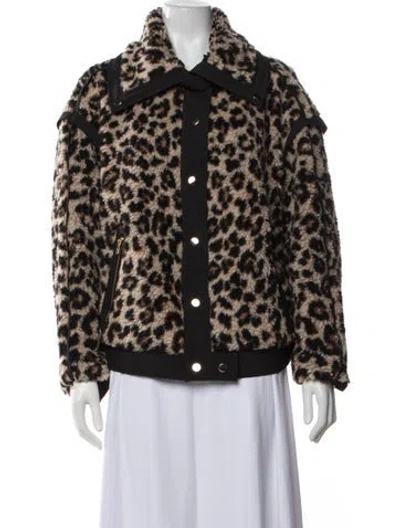 Pre-owned Veronica Beard Animal Print Bomber Jacket In Neutrals