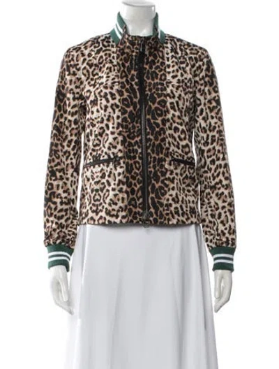 Pre-owned Veronica Beard Animal Print Bomber Jacket W/ Tags In Neutral