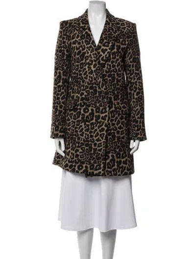 Pre-owned Veronica Beard Animal Print Coat In Brown