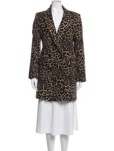Pre-owned Veronica Beard Animal Print Coat In Brown