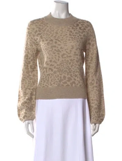 Pre-owned Veronica Beard Animal Print Crew Neck Sweater In Neutral
