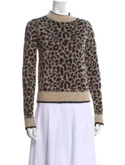 Pre-owned Veronica Beard Animal Print Crew Neck Sweater In Neutral