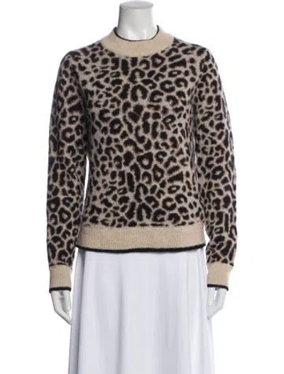 Pre-owned Veronica Beard Animal Print Crew Neck Sweater In Neutral