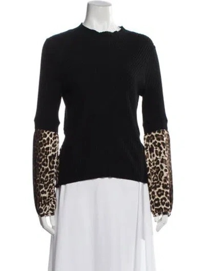 Pre-owned Veronica Beard Animal Print Crew Neck Top In Blue