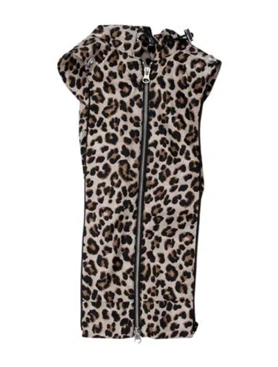 Pre-owned Veronica Beard Animal Print Dickey In Neutral