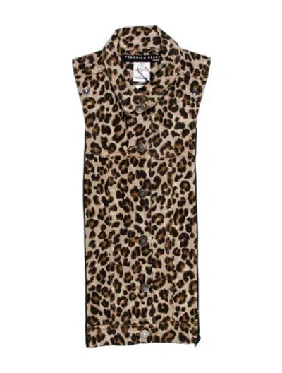 Pre-owned Veronica Beard Animal Print Dickey W/ Tags In Brown