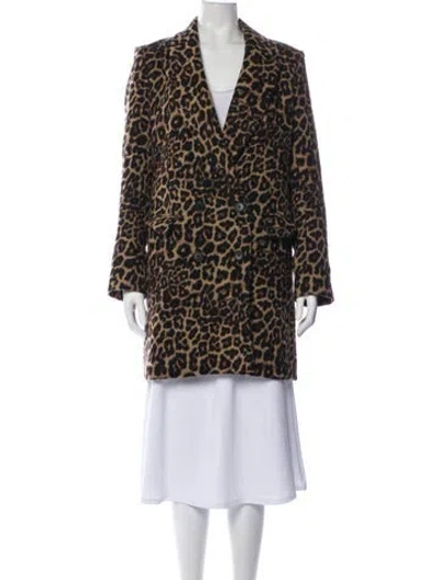 Pre-owned Veronica Beard Animal Print Faux Fur Coat In Multi