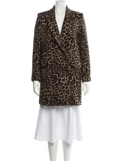 Pre-owned Veronica Beard Animal Print Faux Fur Coat In Neutral