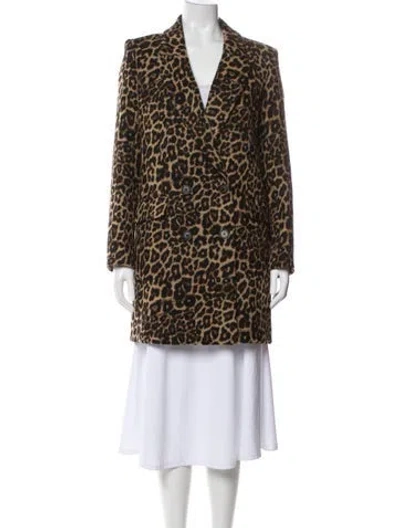 Pre-owned Veronica Beard Animal Print Faux Fur Coat In Neutral