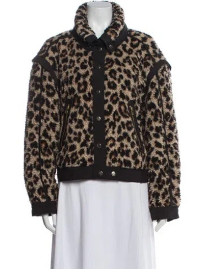 Pre-owned Veronica Beard Animal Print Faux Fur Jacket In Multi
