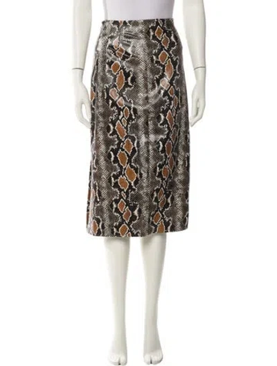 Pre-owned Veronica Beard Animal Print Knee-length Skirt W/ Tags In White