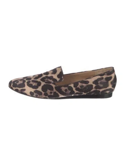 Pre-owned Veronica Beard Animal Print Loafers In Brown