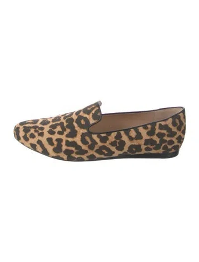 Pre-owned Veronica Beard Animal Print Loafers In Brown
