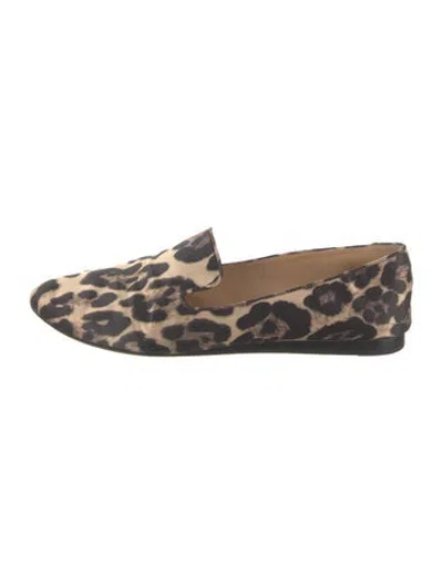 Pre-owned Veronica Beard Animal Print Loafers In Brown