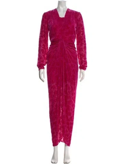 Pre-owned Veronica Beard Animal Print Long Dress In Pink