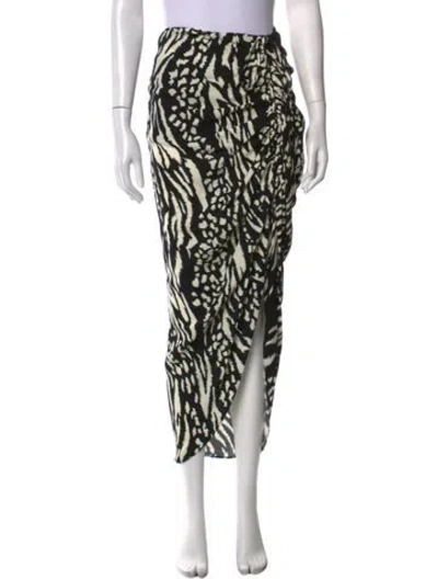 Pre-owned Veronica Beard Animal Print Long Skirt In Black/white